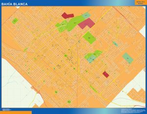 Mapa Bahia Blanca en Argentina plastificado gigante
