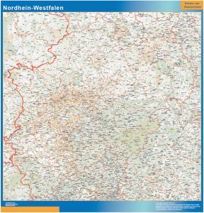 Mapa Nordrhein-Westfalen plastificado gigante