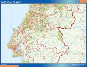 Mapa Portugal centro carreteras plastificado gigante