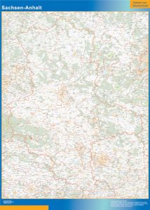 Mapa Sachsen-Anhalt plastificado gigante