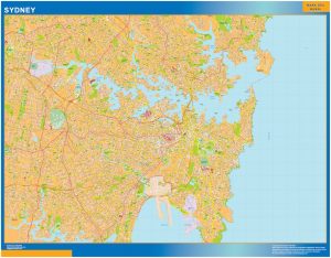 Mapa Sydney Australia plastificado gigante