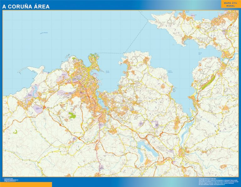 Mapa Carreteras A Coruna Area Plastificado Gigante 1 Mapas Para Chile De Pared Murales 2841