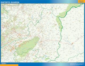 Mapa distrito Guarda plastificado gigante