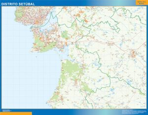 Mapa distrito Setubal plastificado gigante