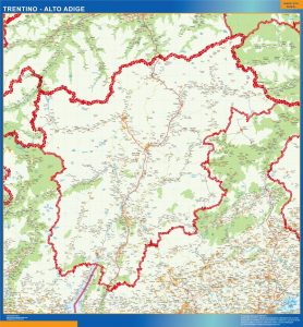 Mapa región Trentino Alto Adige plastificado gigante